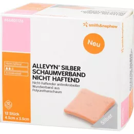 ALLEVYN Sølvskumbandage 4,5x5,5 cm ikke-klæbende, 12 stk