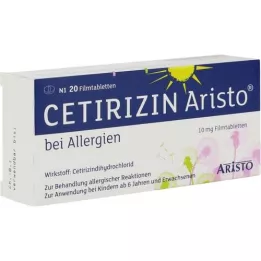 CETIRIZIN Aristo mod allergi 10 mg filmovertrukne tabletter, 20 stk