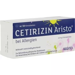 CETIRIZIN Aristo mod allergi 10 mg filmovertrukne tabletter, 50 stk