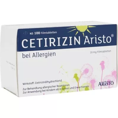 CETIRIZIN Aristo mod allergi 10 mg filmovertrukne tabletter, 100 stk