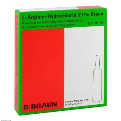 L-ARGININ-HYDROCHLORID 21% elec. konc. inf. l., 5X20 ml
