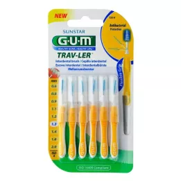 GUM TRAV-LER 1,3 mm brad galben interdentar + 6 capace, 6 buc