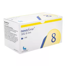 NOVOFINE 8 nåle 0,30x8 mm tyndvæg, 100 stk