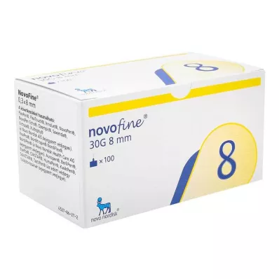 Novofine 8 kanyler 0,30x8 mm TW, 100 stk