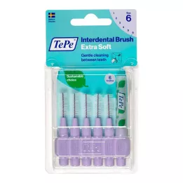 TEPE Interdentalbørste x-soft 1,1 mm ISO 6 lilla, 6 stk