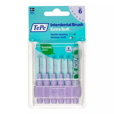 TEPE Interdentalbørste x-soft 1,1 mm ISO 6 lilla, 6 stk