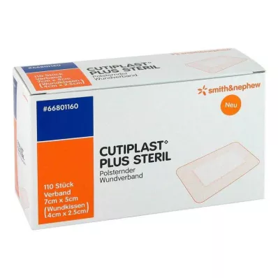 CUTIPLAST Plus steril 5x7 cm forbinding, 110 stk