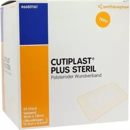 CUTIPLAST Plus steril 7,8x10 cm forbinding, 55 stk