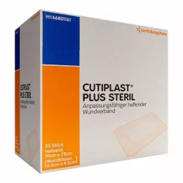CUTIPLAST Plus steril 7,8x10 cm forbinding, 55 stk
