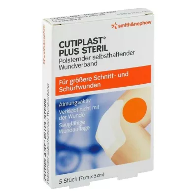 CUTIPLAST Plus steril 5x7 cm forbinding, 5 stk