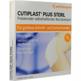 CUTIPLAST Plus steril 7,8x10 cm forbinding, 5 stk