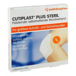 CUTIPLAST Plus steril 7,8x10 cm forbinding, 5 stk