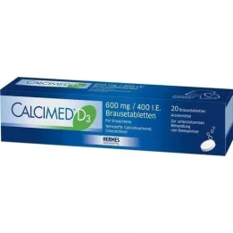 CALCIMED D3 600 mg/400 I.E. brusetabletter, 20 stk