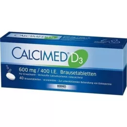 CALCIMED D3 600 mg/400 I.E. brusetabletter, 40 stk