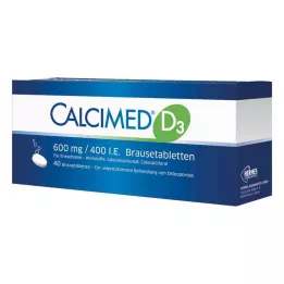 CALCIMED D3 600 mg/400 I.E. brusetabletter, 40 stk