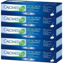 CALCIMED D3 600 mg/400 I.E. brusetabletter, 100 stk