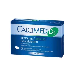 CALCIMED D3 1000 mg/880 I.E. tyggetabletter, 48 kapsler