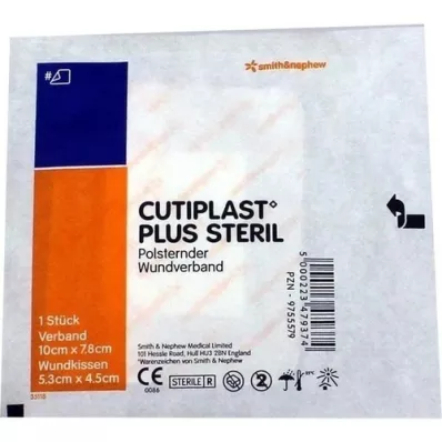 CUTIPLAST Plus steril 7,8x10 cm forbinding, 1 stk