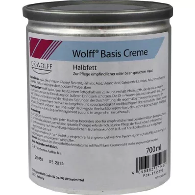 Wolff basiscreme halvfedt, 700 ml Wolff basiscreme halvfedt, 700 ml