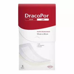 DRACOPOR Pansament pentru răni 10x20 cm steril, 5 buc