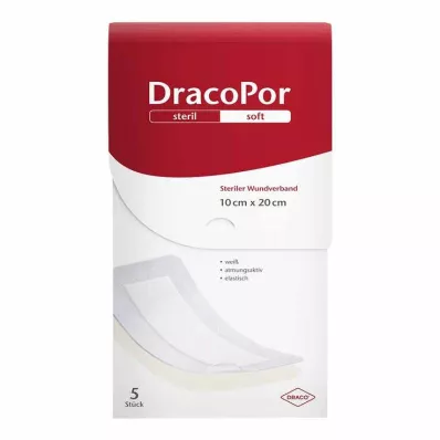 DRACOPOR Pansament pentru răni 10x20 cm steril, 5 buc