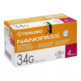 TERUMO NANOPASS 34 Pennål 34 G 0,18x4 mm, 100 stk
