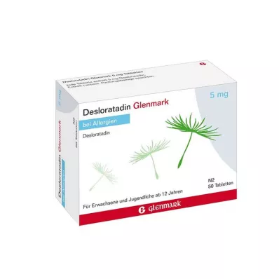 Desloratadine Glenmark 5 mg tabletter, 50 stk Desloratadine Glenmark 5 mg tabletter, 50 stk
