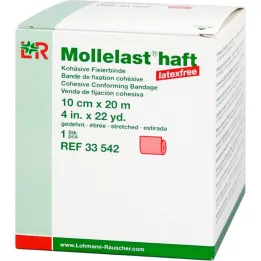 MOLLELAST selvklæbende bandager latexfri 10 cmx20 m rød, 1 stk