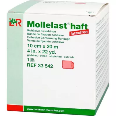 Mollelast klæbemiddel latexfri 10cmx20m strakt rød, 1 stk Mollelast klæbemiddel latexfri 10cmx20m strakt rød, 1 stk