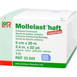MOLLELAST bandaje adezive fără latex 6 cmx20 m albastru, 1 buc