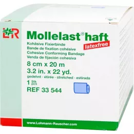 MOLLELAST selvklæbende bandager latexfri 8 cmx20 m blå, 1 stk
