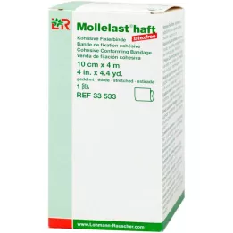 MOLLELAST selvklæbende bandager latexfri 10 cmx4 m hvid, 1 stk