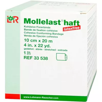 MOLLELAST selvklæbende bandager latexfri 10 cmx20 m hvid, 1 stk