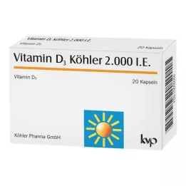 VITAMIN D3 KÖHLER 2.000 I.U. kapsler, 20 stk