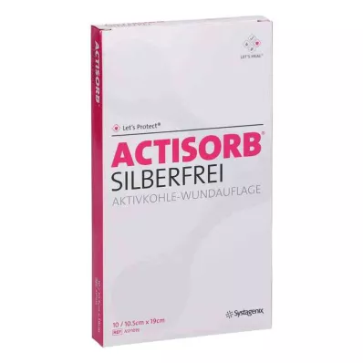 Actisorb sølvfri 10,5x19 cm kompresser, 10 stk