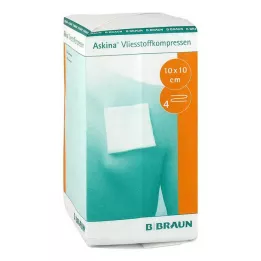 ASKINA Ikke-vævet kompres 10x10 cm usteril 4-fold, 100 stk