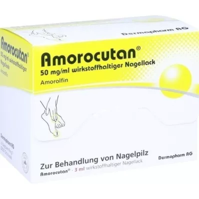 AMOROCUTAN 50 mg/ml neglelak indeholdende aktiv ingrediens, 3 ml