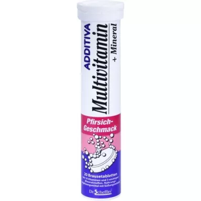 ADDITIVA Multivit + Mineral Peach R brusetabletter, 20 stk