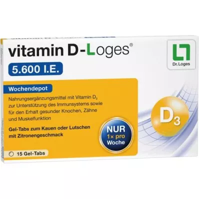 VITAMIN D-LOGES 5.600 IE ugentlige depottyggetabletter, 15 stk