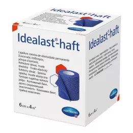 IDEALAST-haft colour bandage 6 cmx4 m blå, 1 stk