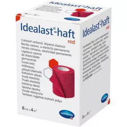 IDEALAST-haft colour bandage 8 cmx4 m rød, 1 stk