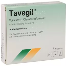 TAVEGIL Injektionsvæske, opløsning 2 mg/2 ml ampuller, 5X2 ml