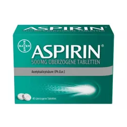 ASPIRIN 500 mg overtrækstabletter, 40 stk