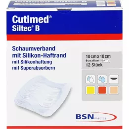 CUTIMED Siltec B skumbandage 10x10 cm med klæber, 12 stk