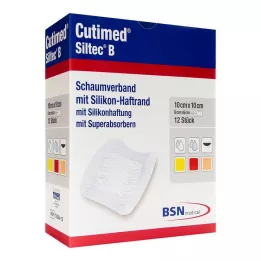 CUTIMED Siltec B skumbandage 10x10 cm med klæber, 12 stk