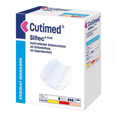 CUTIMED Siltec Plus skumbandage 5x6 cm klæbende, 12 stk