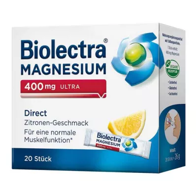 BIOLECTRA Magnesium 400 mg ultra Direct Lemon, 20 stk