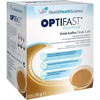 OPTIFAST home Drink Kaffepulver, 8X55 g