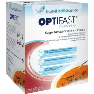 OPTIFAST Tomatpulver til hjemmesuppe, 8X55 g