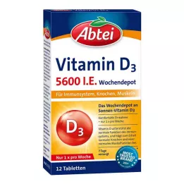 ABTEI Vitamin D3 5600 I.E. ugentlige depottabletter, 12 stk